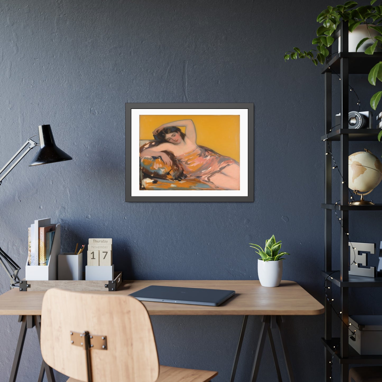 Framed Art Poster — Vintage Reclining Woman Print, Museum-Style Wall Art