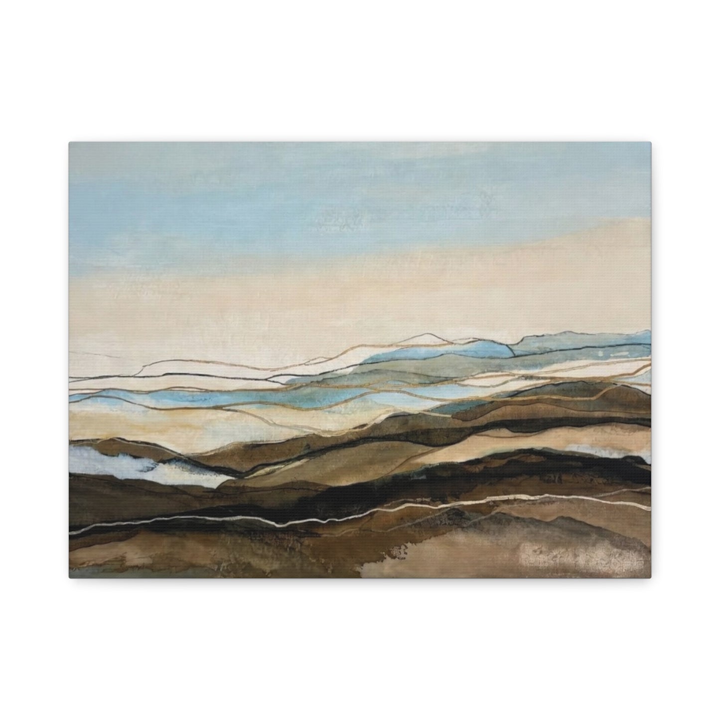 Abstract Coastal Landscape Matte Canvas – Stretched Wall Art