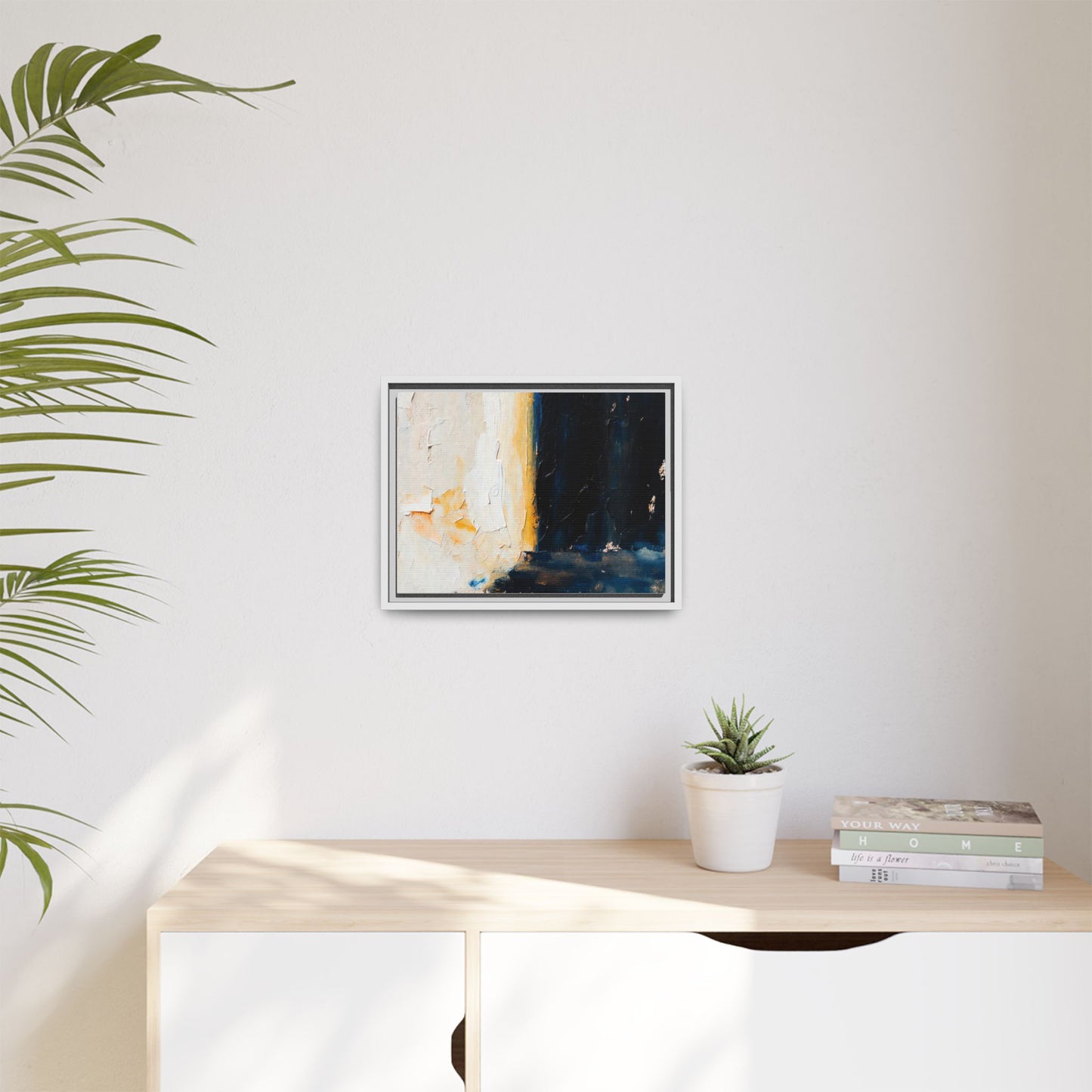 Abstract Coastal Texture Framed Canvas Art — Matte Multi-Color Wall Print