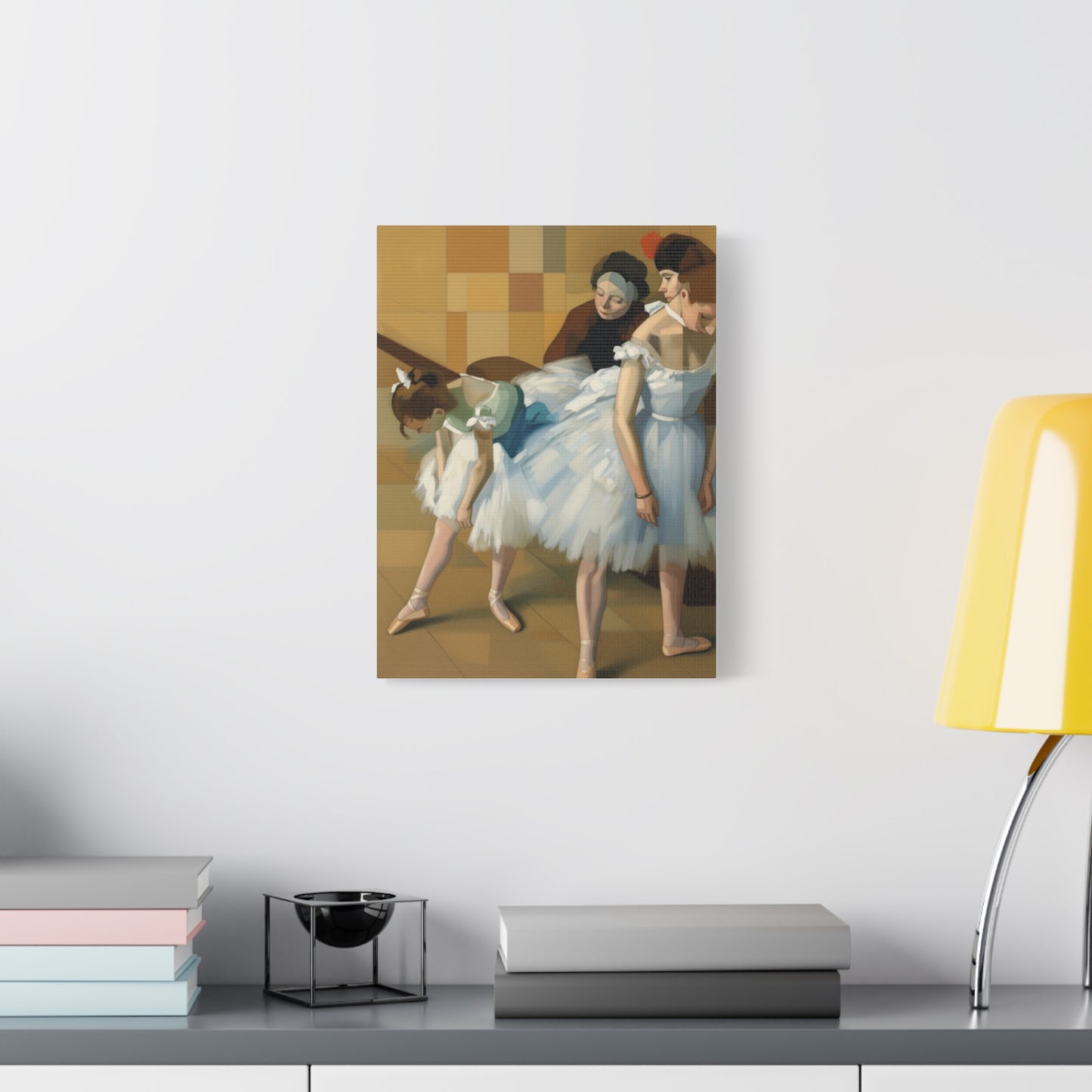Ballerina Dancers Matte Stretched Canvas Wall Art