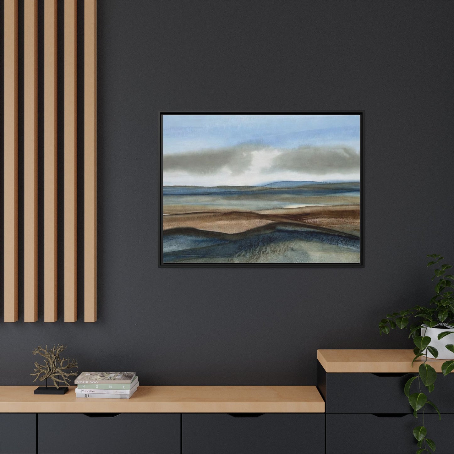 Matte Canvas Landscape, Framed (Multi-color)