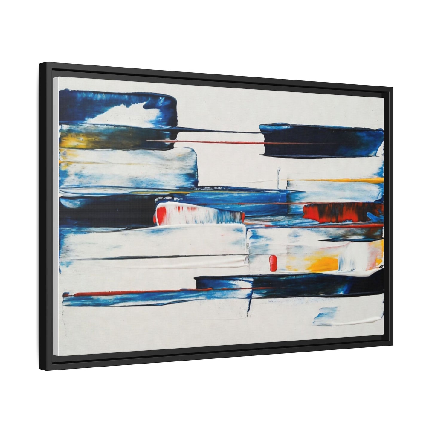 Abstract Coastal Brushstrokes Framed Canvas Print