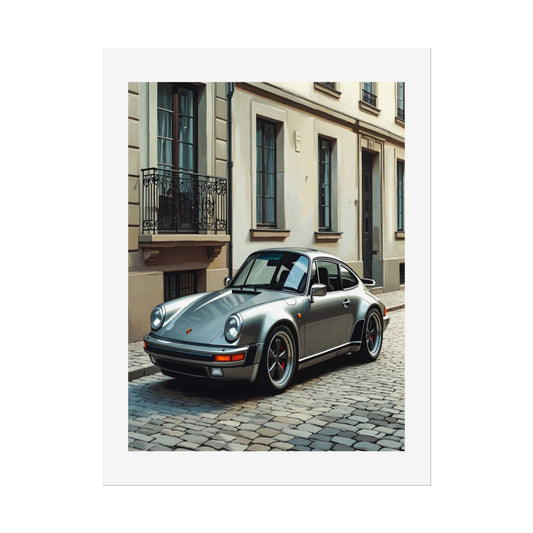 Classic Porsche 911 Rolled Poster — Vintage Sports Car Street Photography Print