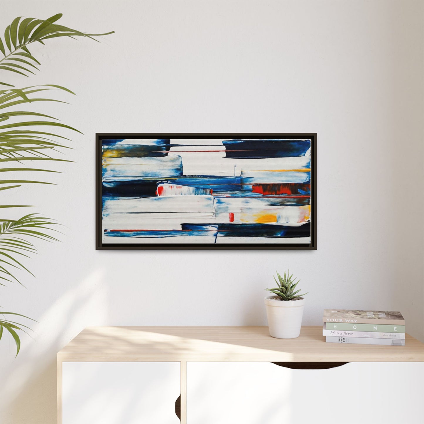 Abstract Coastal Brushstrokes Framed Canvas Print