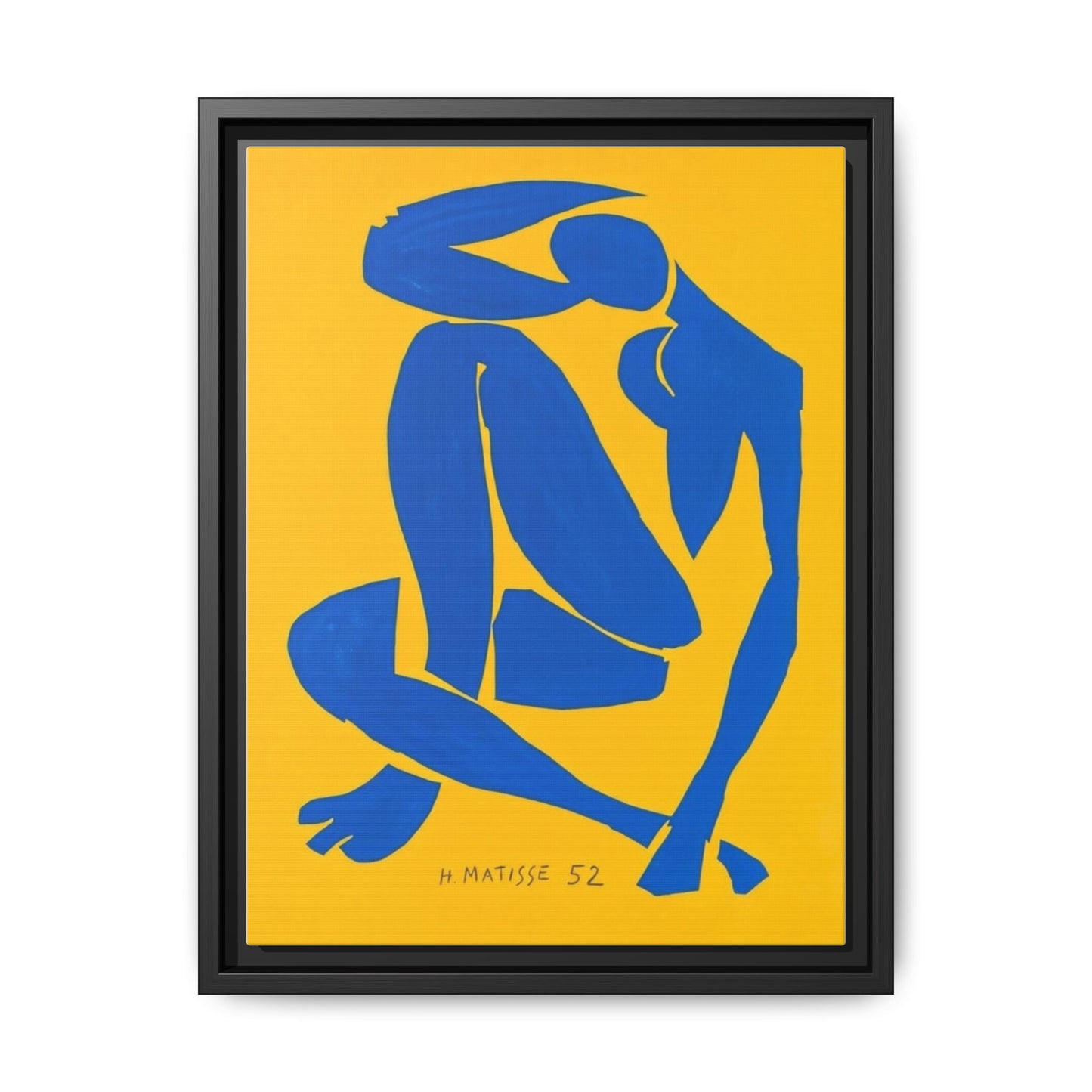 Abstract Blue Nude Matte Canvas Wall Art, Framed