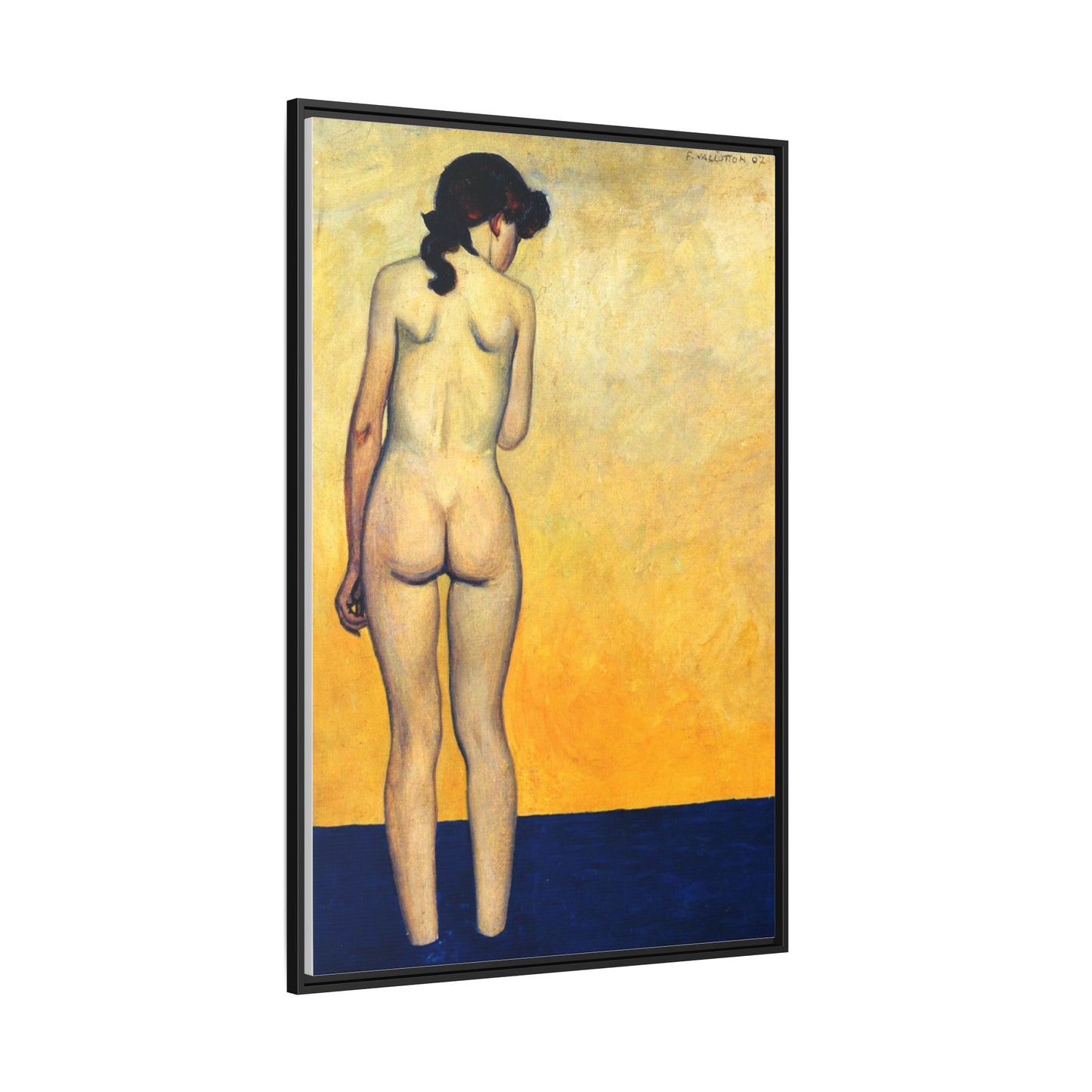 Adolescente entrant dans l'eau by Félix Vallotton Framed Matte Canvas Wall Art Print