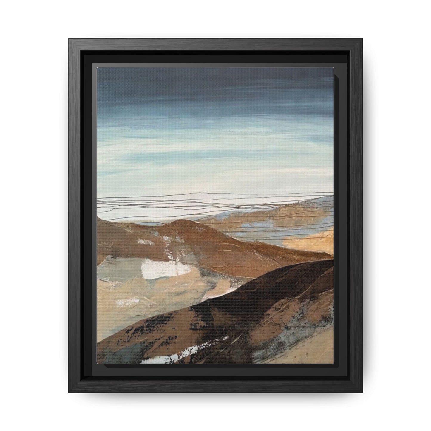 Framed Matte Canvas Art — Serene Abstract Landscape