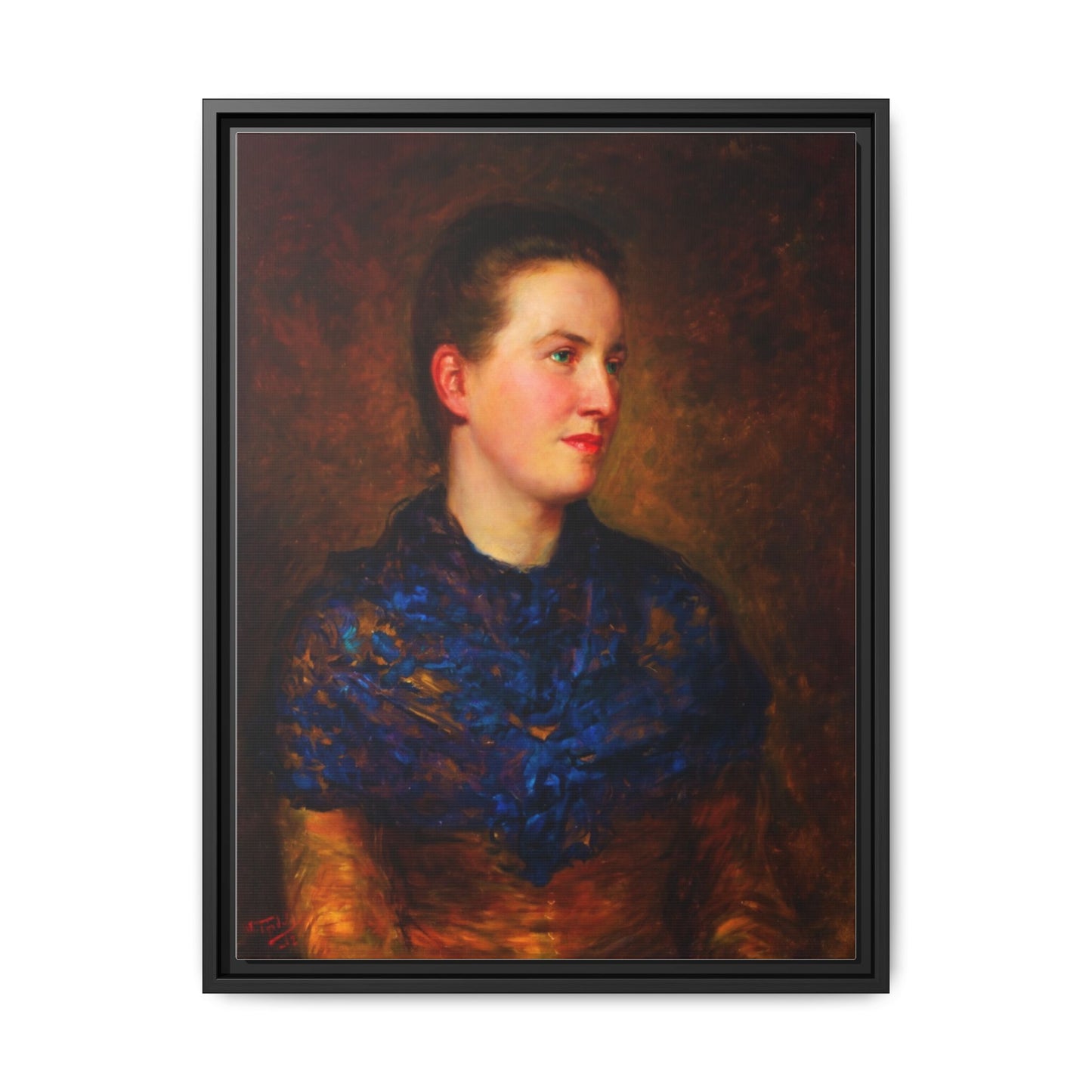 Framed Matte Canvas Portrait Print — Classic Victorian Woman Wall Art