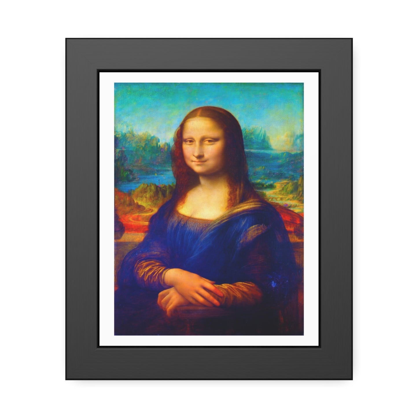 Framed Mona Lisa Poster — Classic Renaissance Art Print in Black Frame