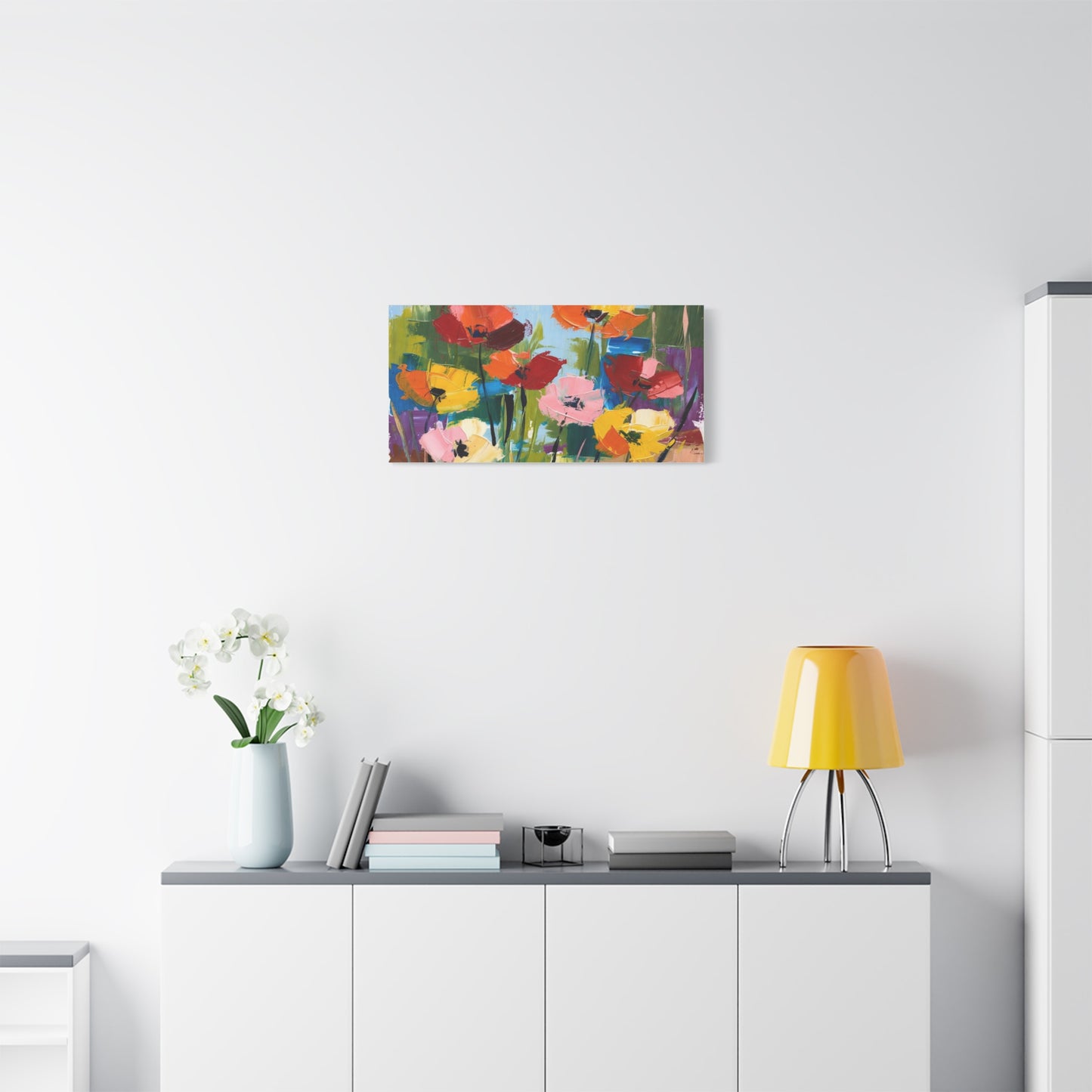 Colorful Abstract Floral Canvas Wall Art — Matte Stretched 1.25"
