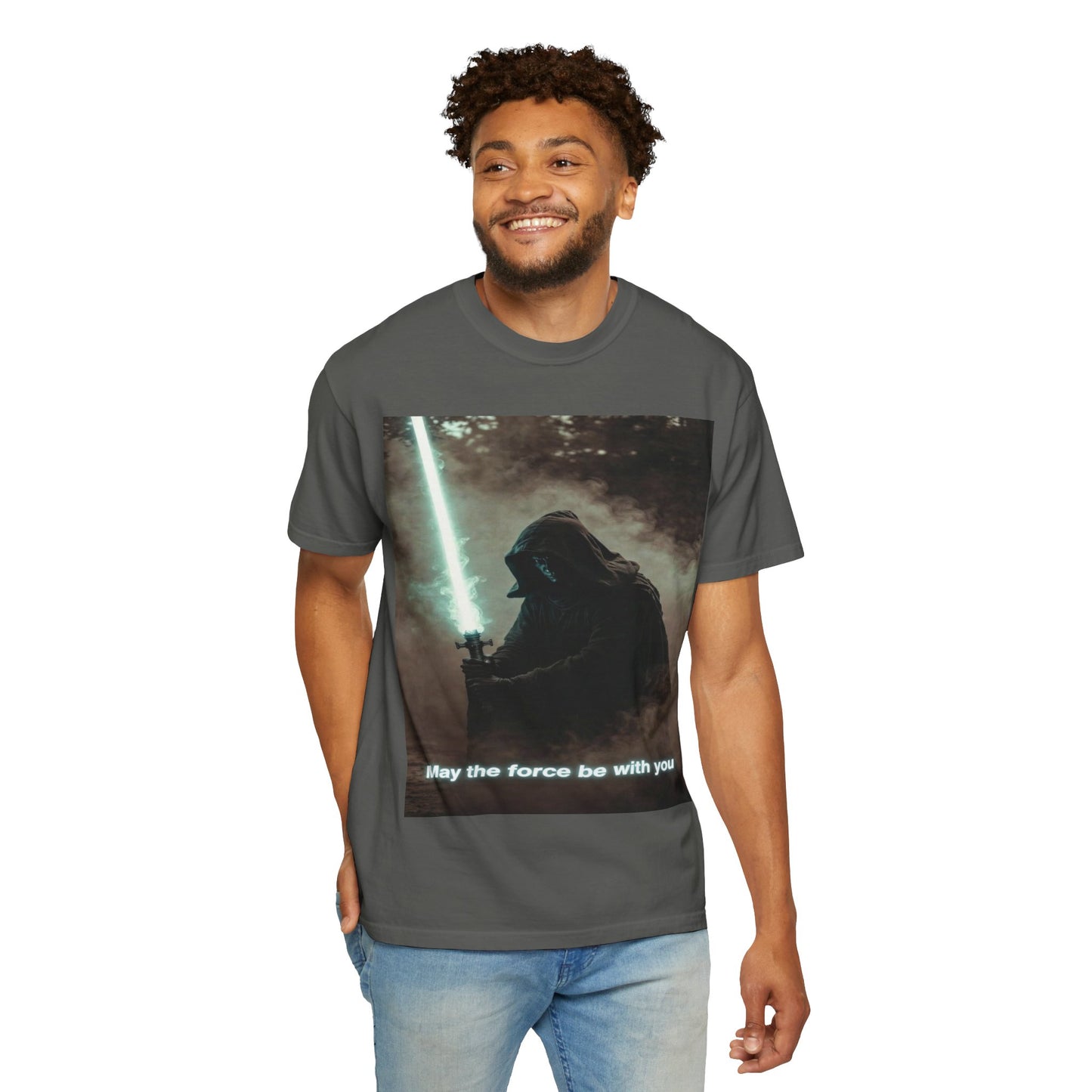 T-Shirt — 'May the force be with you' Lightsaber Sci‑Fi Graphic Tee