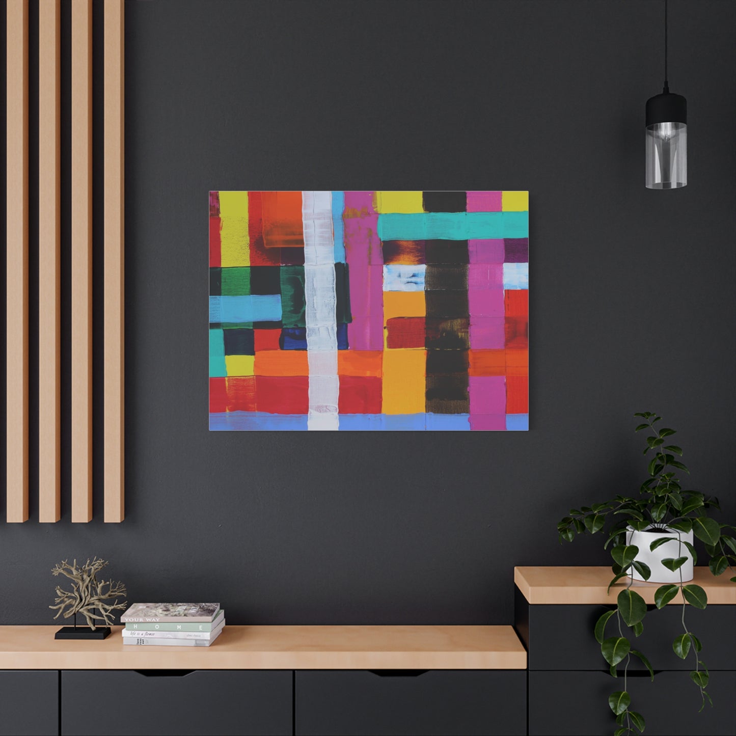 Farbfeld Malerei (Acryl) by Unknown Artist Matte Canvas Print Wall Art