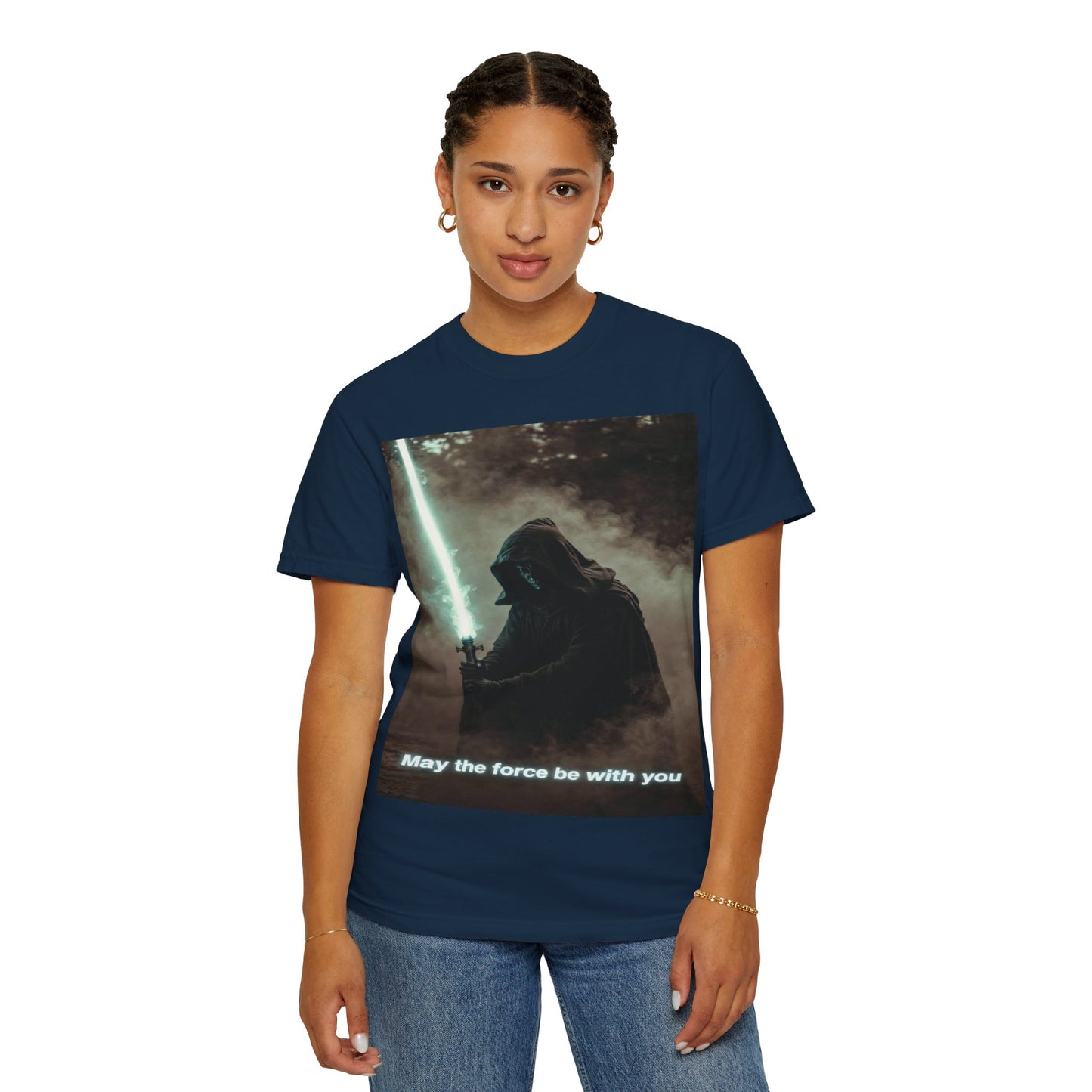 T-Shirt — 'May the force be with you' Lightsaber Sci‑Fi Graphic Tee