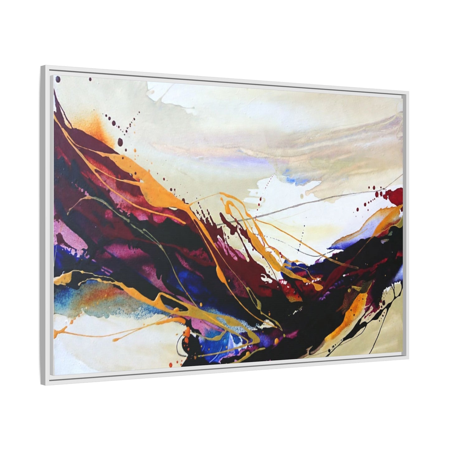 Abstract Flow Matte Canvas Framed Wall Art