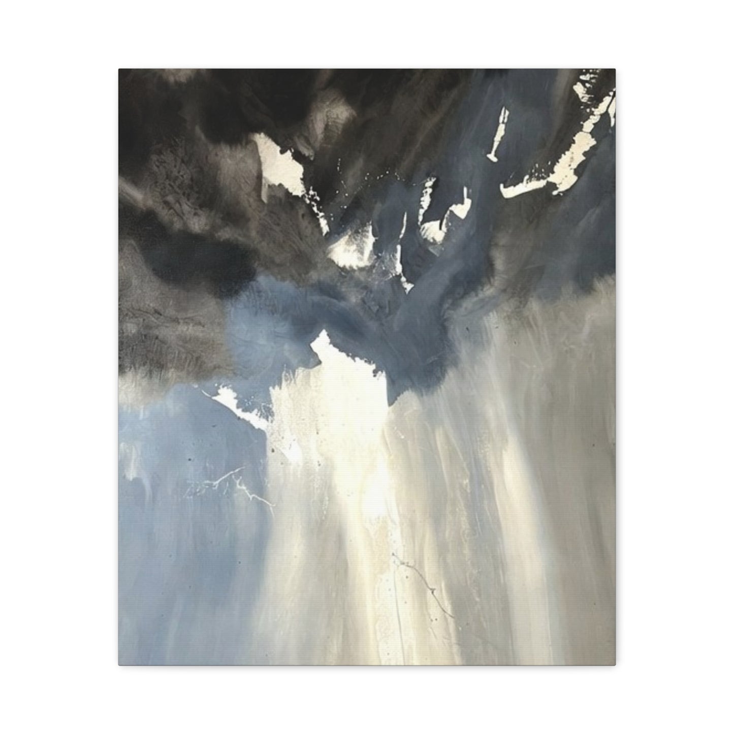 Abstract Storm Canvas Print — Dramatic Blue & Gray Matte Wall Art