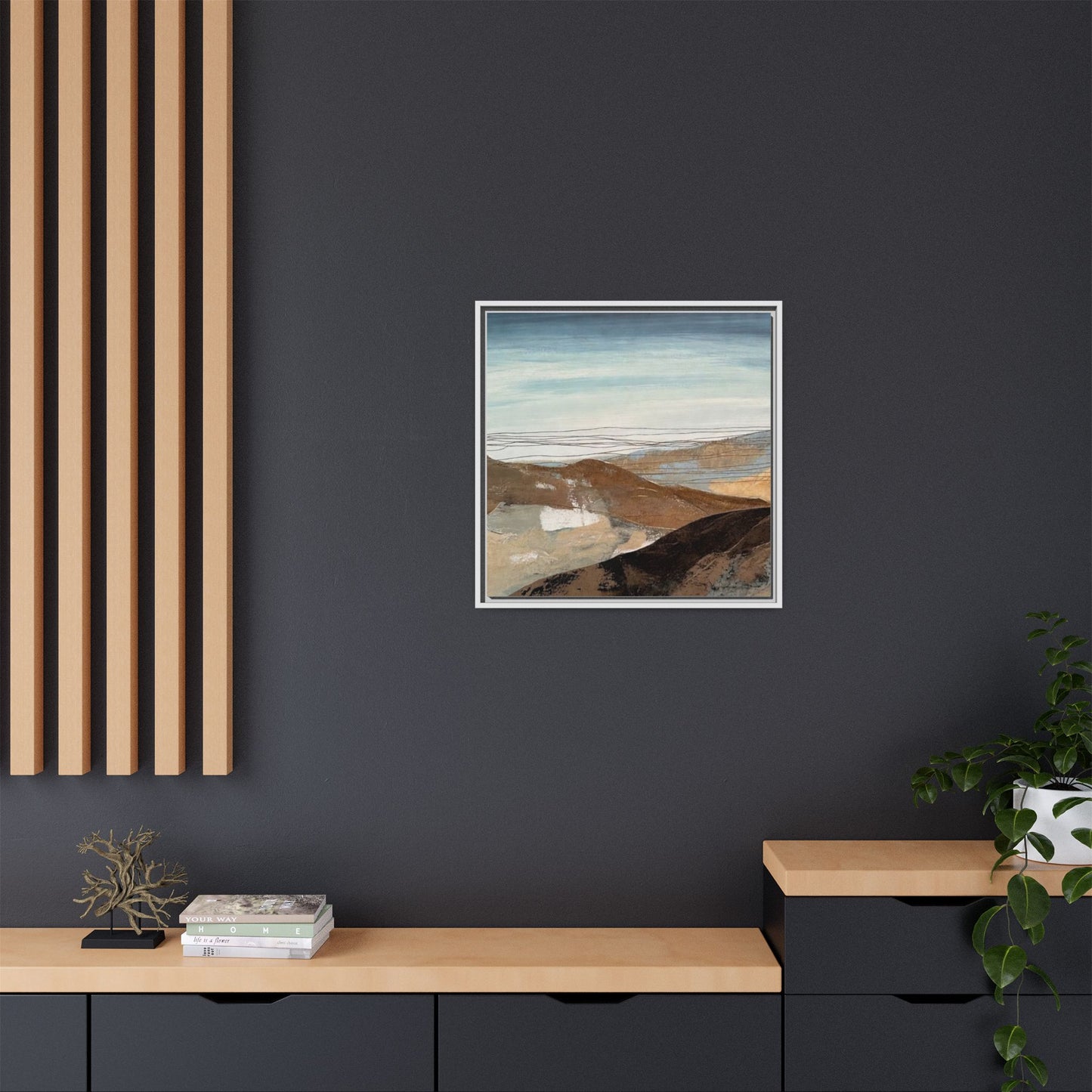 Framed Matte Canvas Art — Serene Abstract Landscape