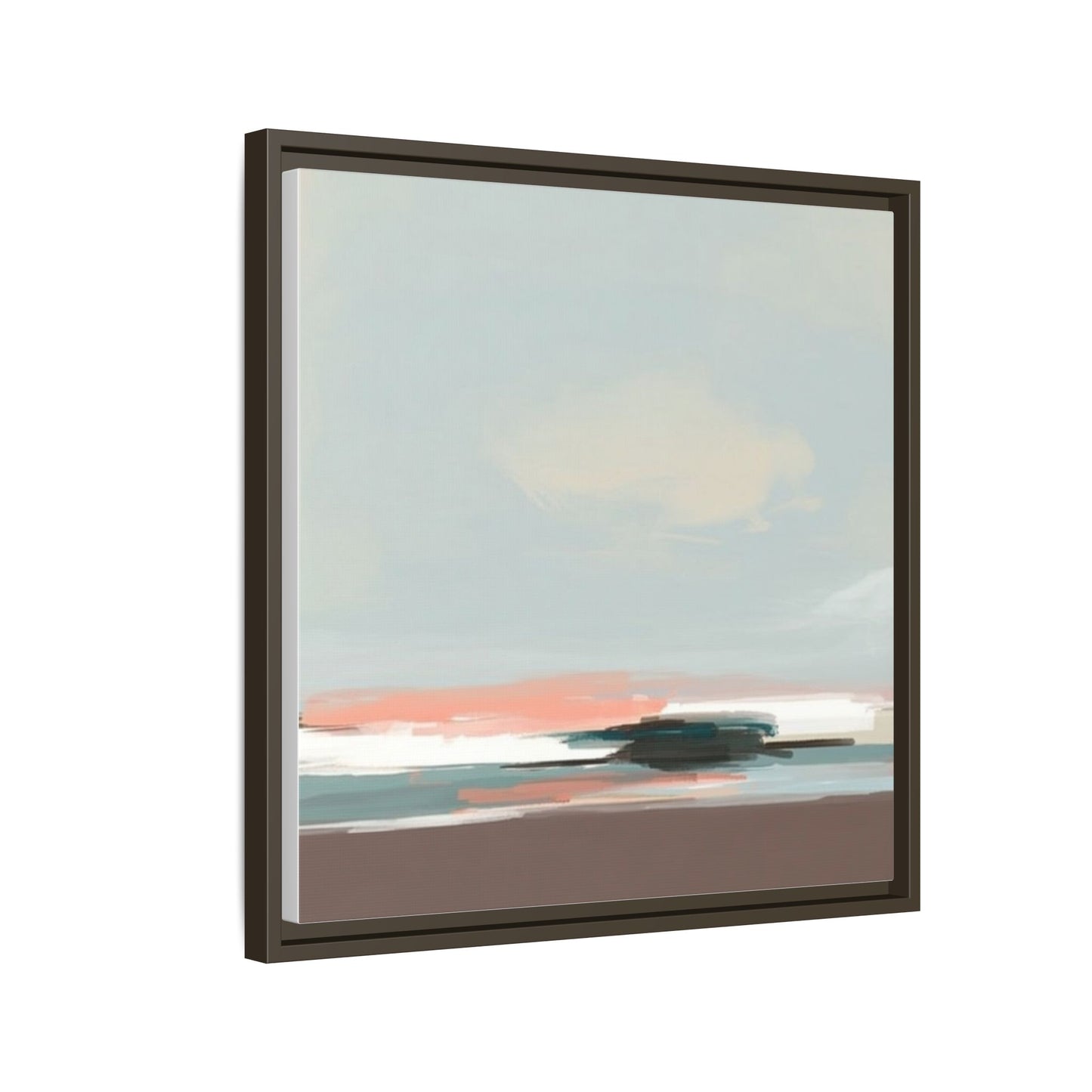 Framed Matte Canvas Print — Soft Coastal Abstract Landscape