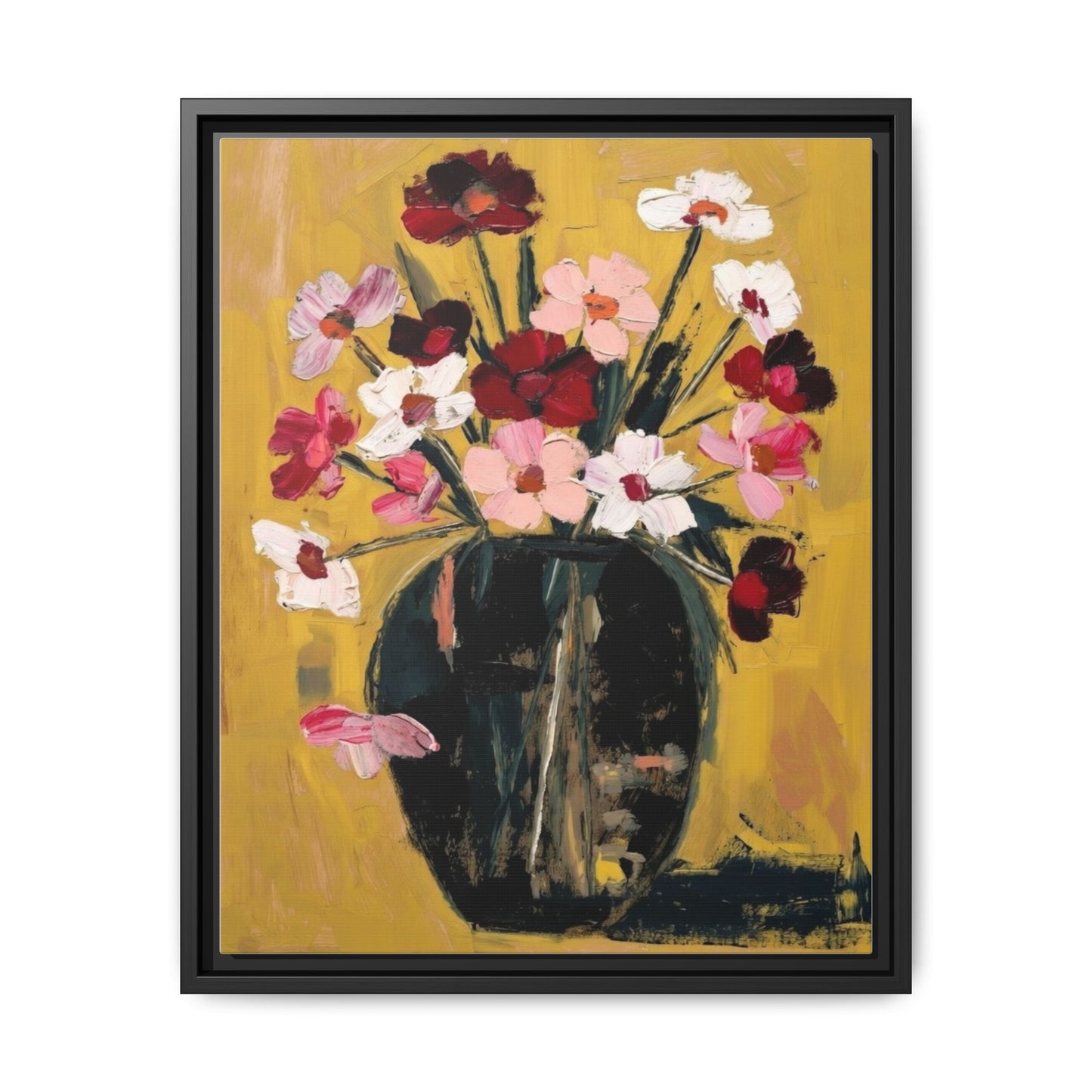 Framed Matte Canvas Floral Still Life Wall Art