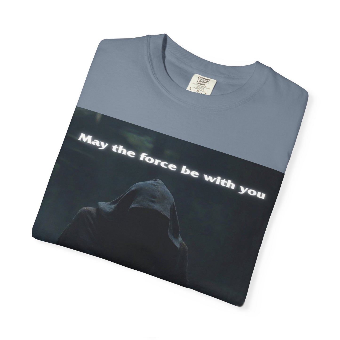 May the Force Be With You T-Shirt — Dark Hooded Lightsaber Graphic Tee