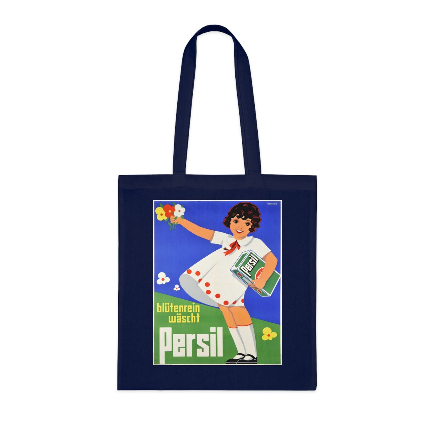 Persil Vintage Ad Tote Bag — Retro Flower Girl Laundry Graphic Cotton Tote