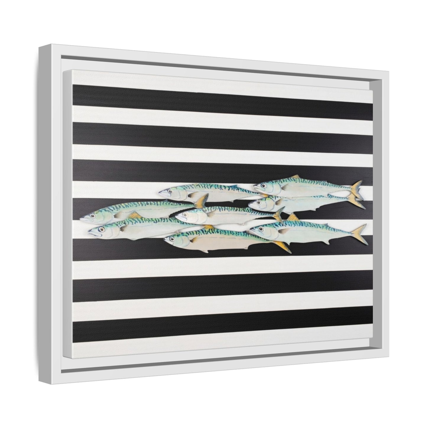 Striped Mackerel Canvas Print — Framed Matte Fish Wall Art