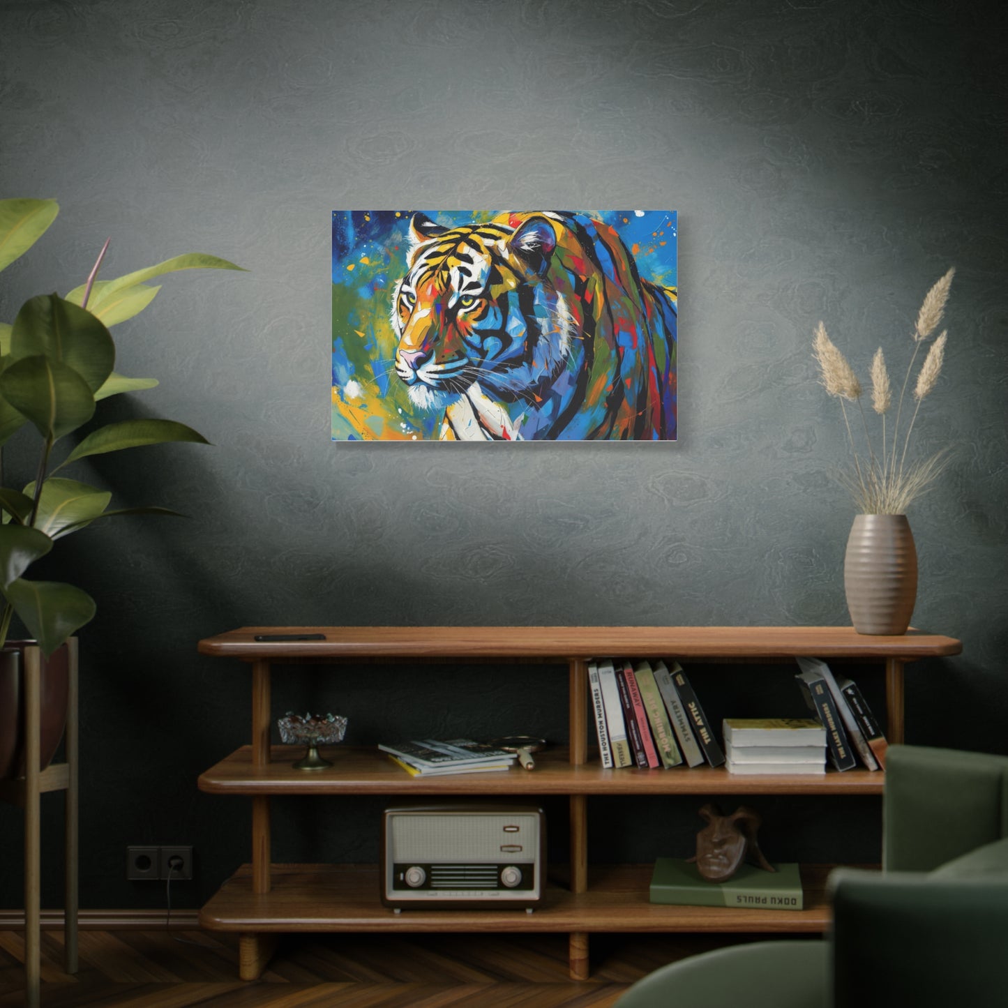Colorful Tiger Matte Canvas Wall Art — Vibrant Stretched 1.25"