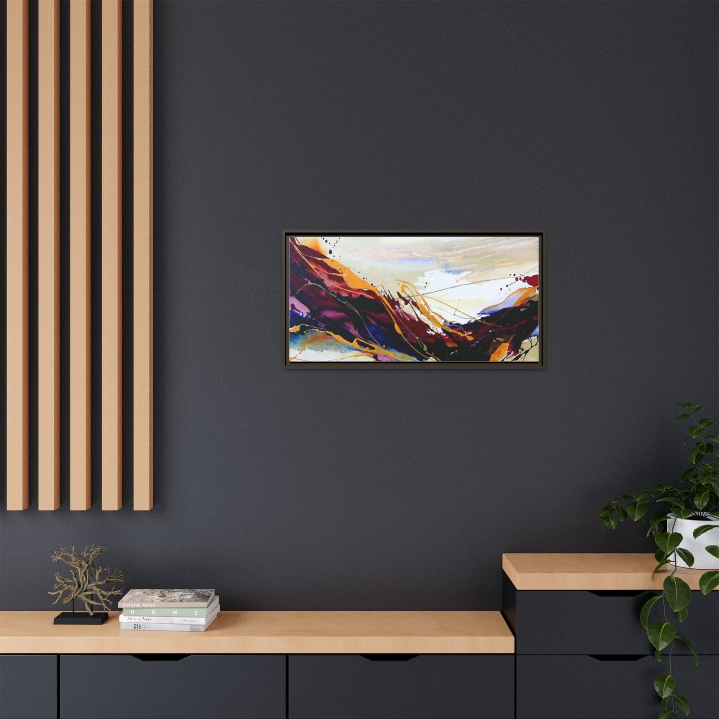 Abstract Flow Matte Canvas Framed Wall Art