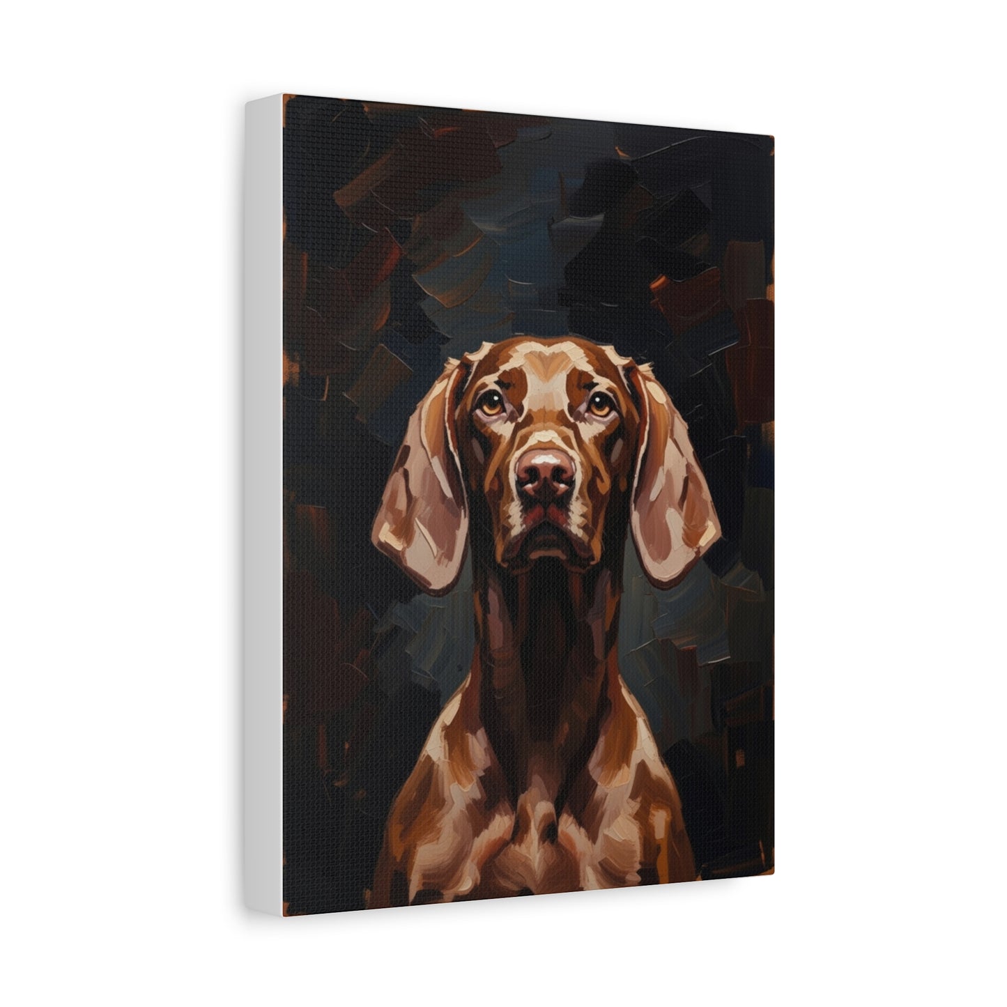 Chocolate Vizsla Canvas Wall Art — Matte Stretched Dog Portrait