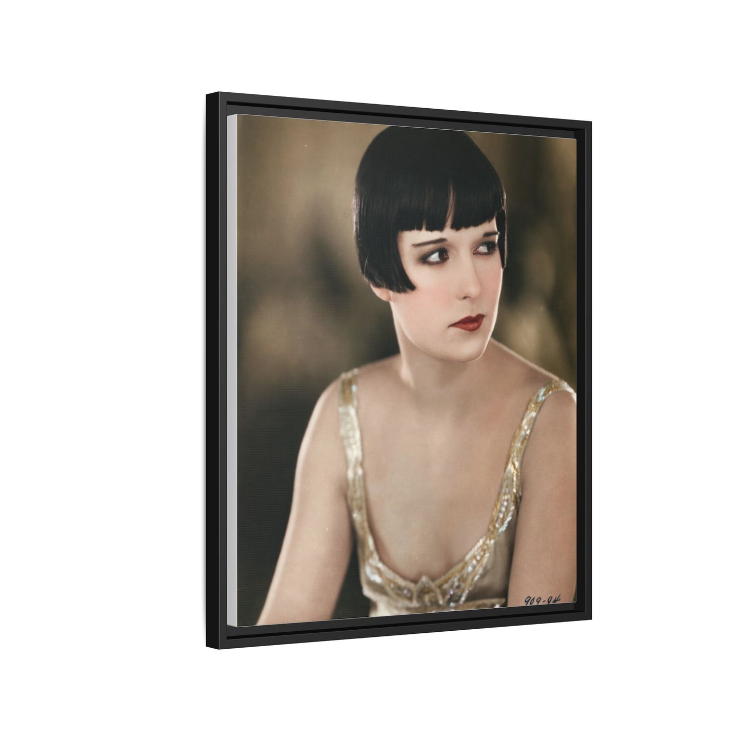 Vintage Louise Brooks Portrait Matte Canvas Framed Wall Art