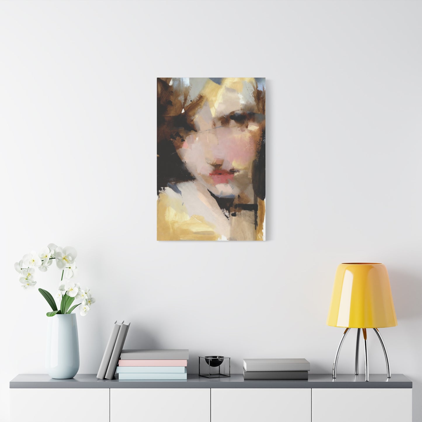 Abstract Portrait Matte Canvas Print — Modern Feminine Wall Art