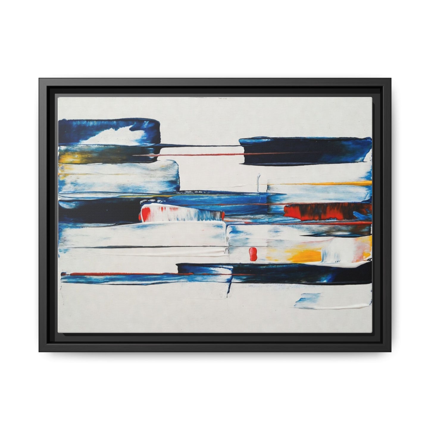 Abstract Coastal Brushstrokes Framed Canvas Print