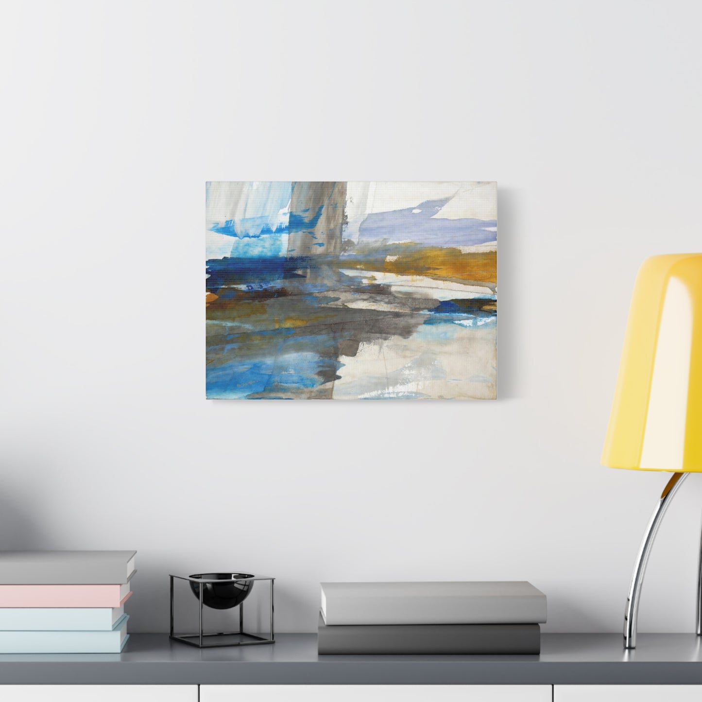 Abstract Coastal Blue Matte Canvas Print — Stretched 1.25" Wall Art