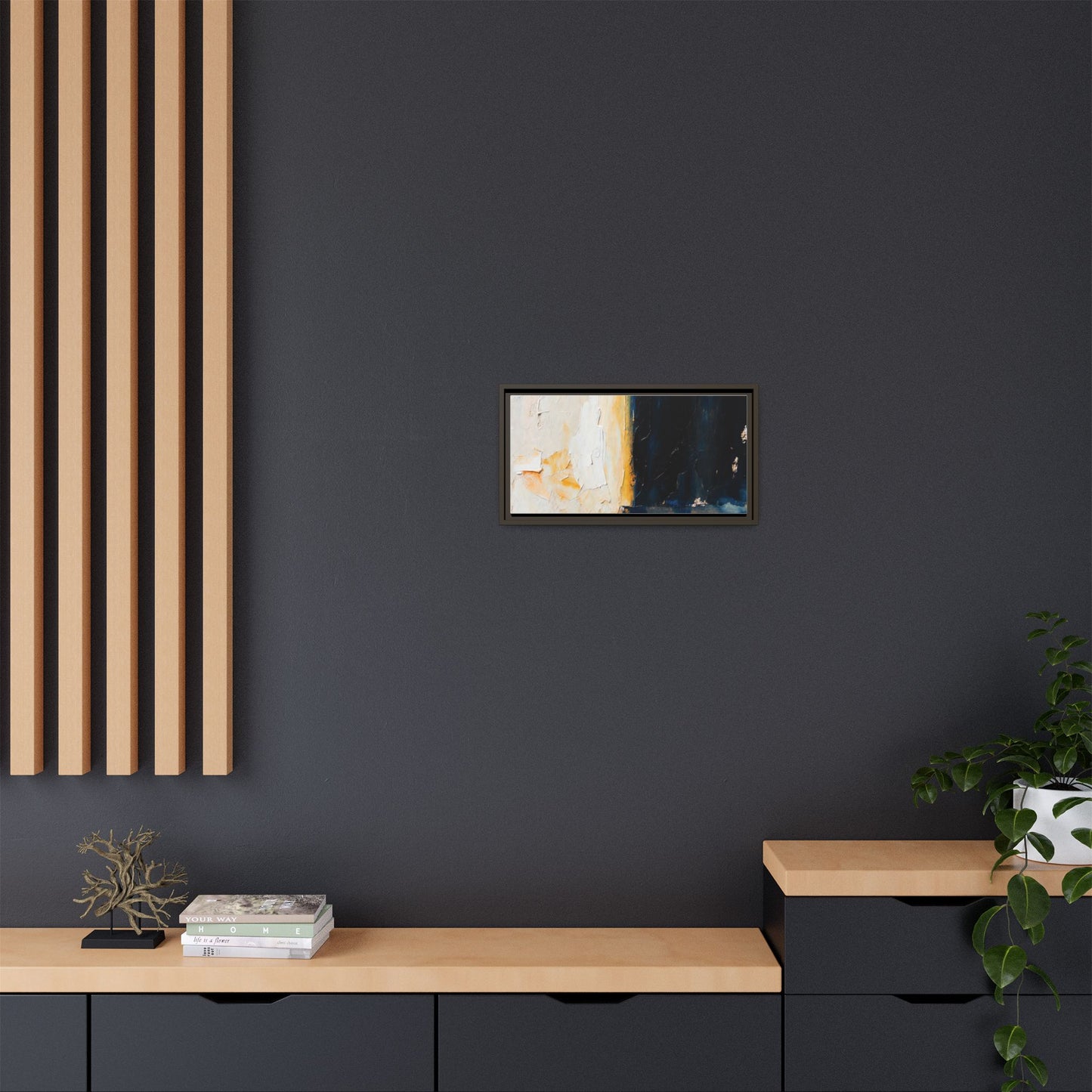 Abstract Coastal Texture Framed Canvas Art — Matte Multi-Color Wall Print