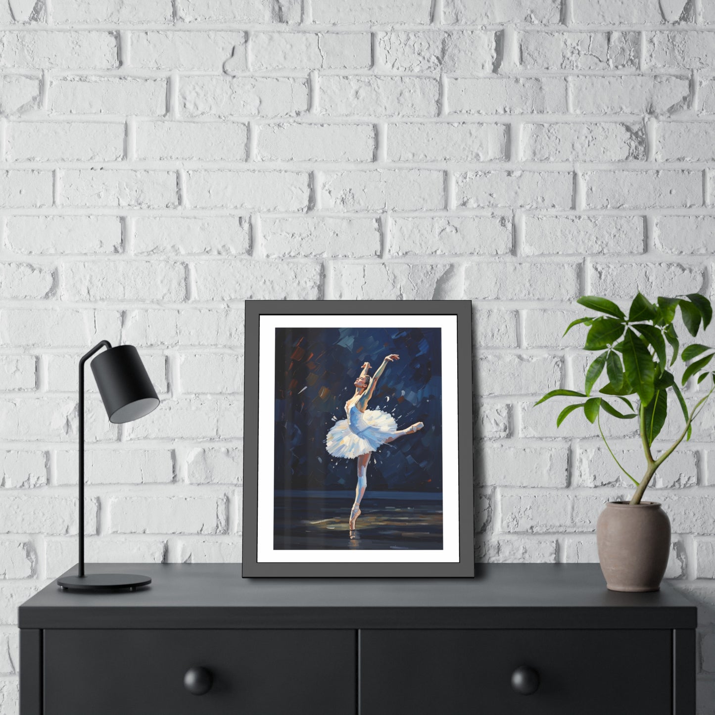 Ballet Dancer Framed Poster — Elegant Prima Ballerina Wall Art