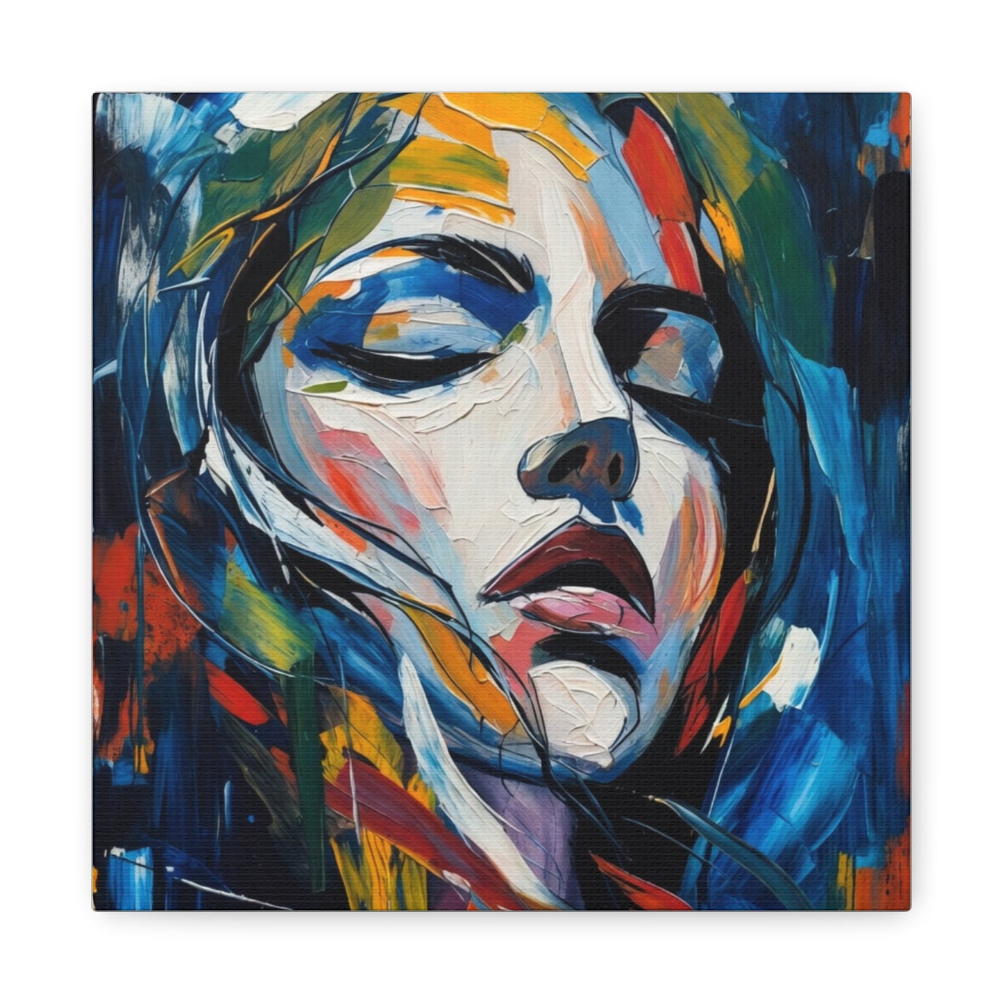 Abstract Colorful Woman Portrait Canvas