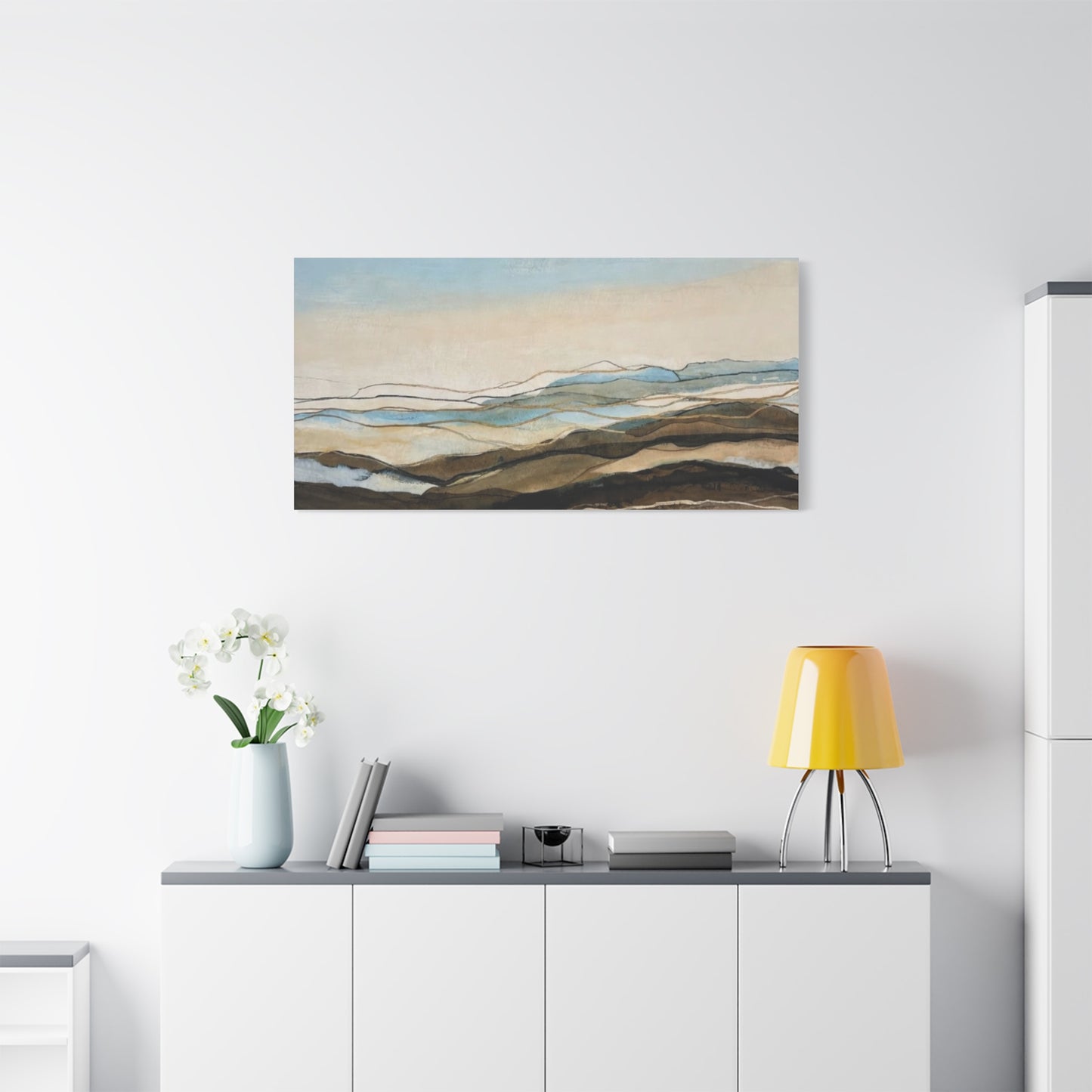 Abstract Coastal Landscape Matte Canvas – Stretched Wall Art