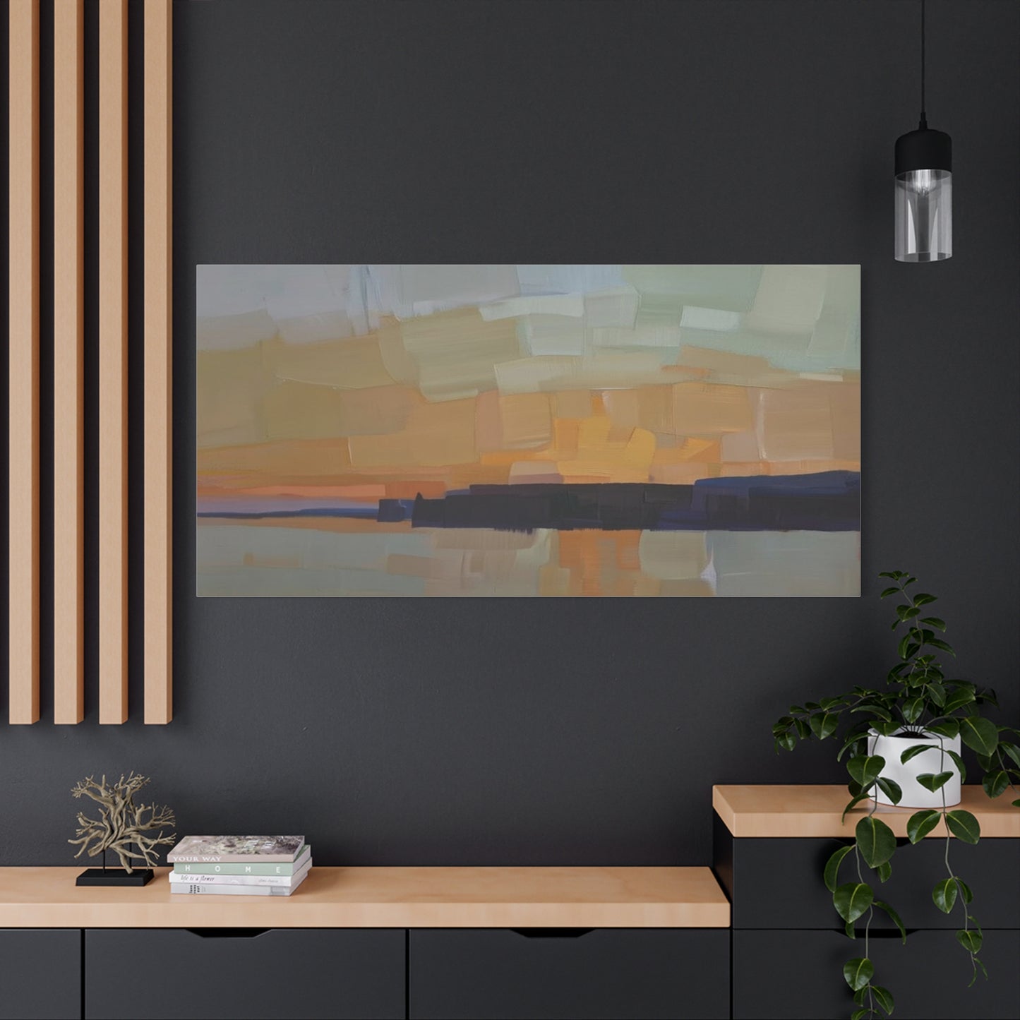 Abstract Sunset Landscape Canvas Print  Matte Stretched 1.25"