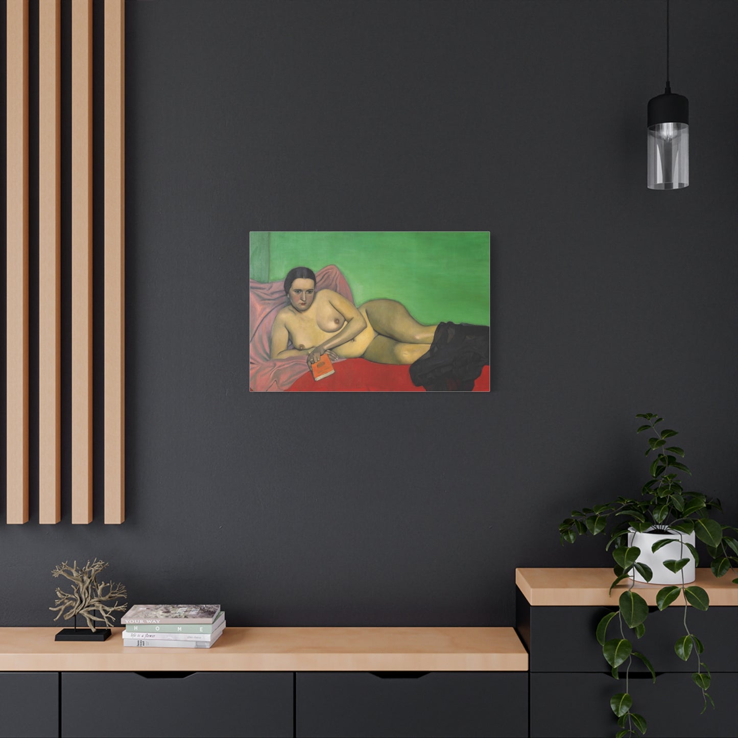 Femme nue tenant un livre by Félix Vallotton Matte Canvas Wall Art Print