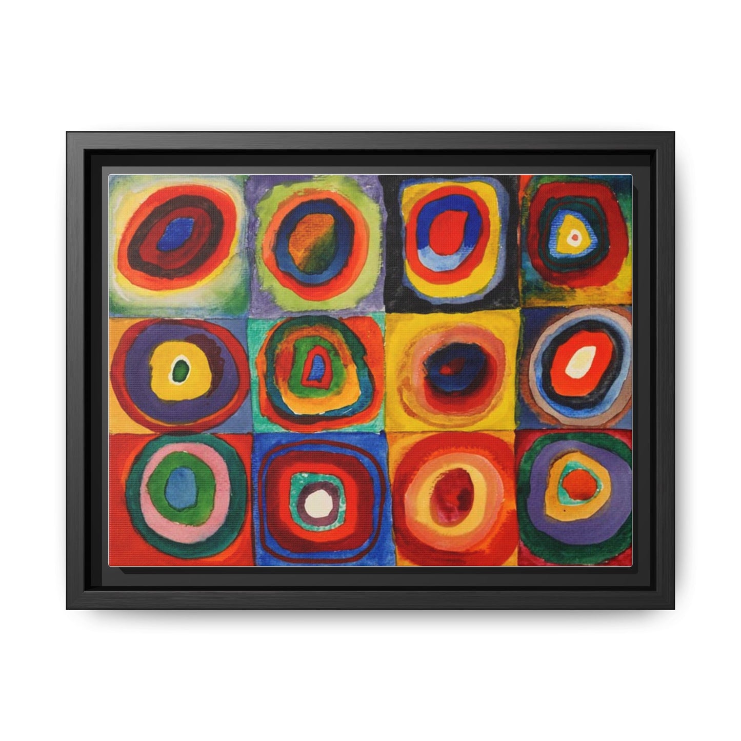 Colour Study, Squares with Concentric Circles by Vassily Kandinsky Framed Abstract Canvas Print