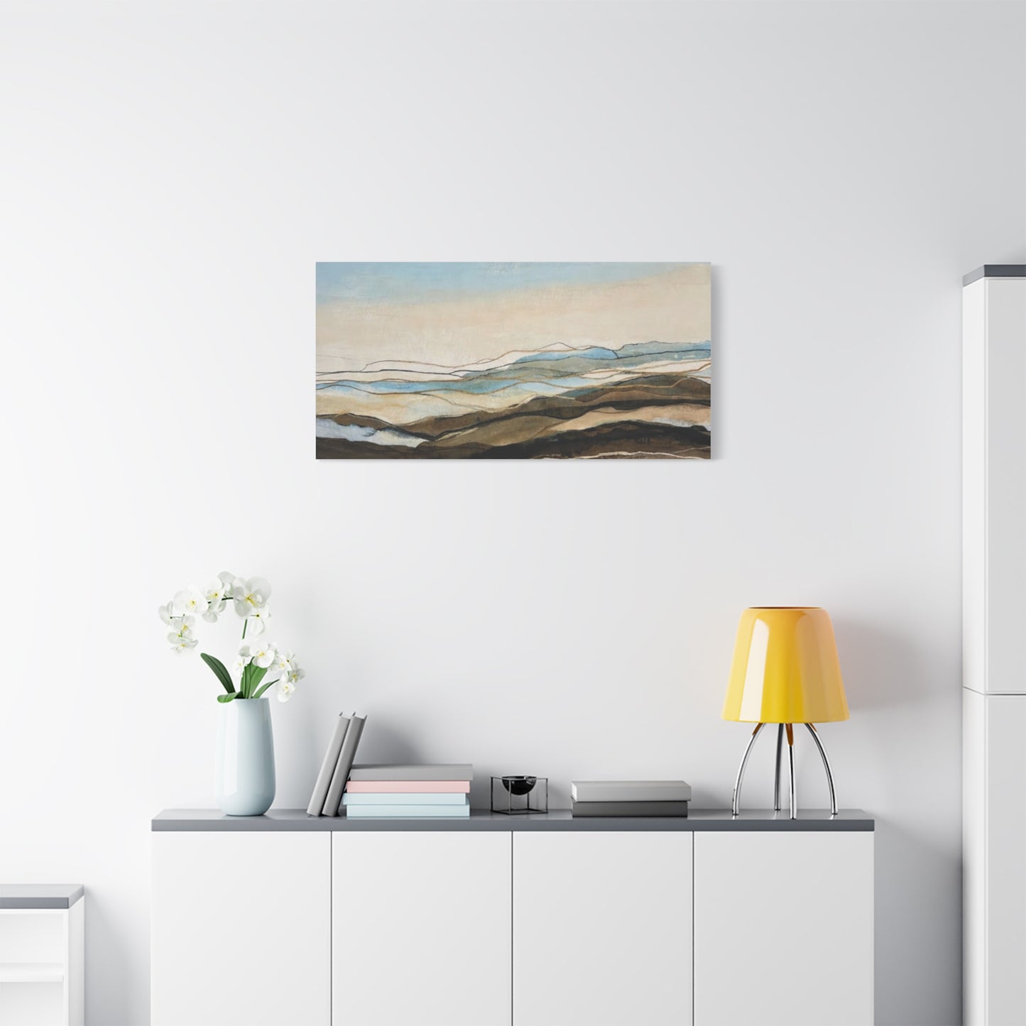 Abstract Coastal Landscape Matte Canvas – Stretched Wall Art