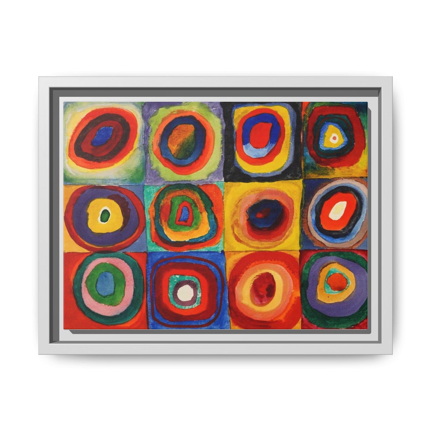 Colour Study, Squares with Concentric Circles by Vassily Kandinsky Framed Abstract Canvas Print