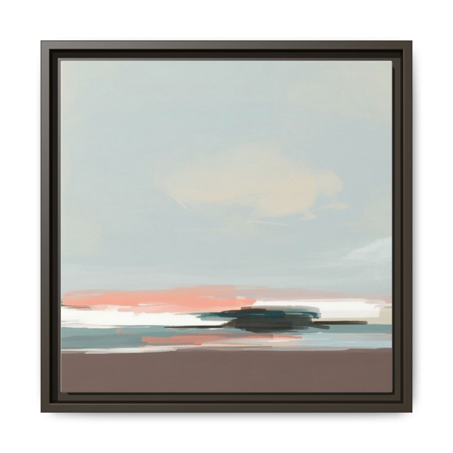 Framed Matte Canvas Print — Soft Coastal Abstract Landscape