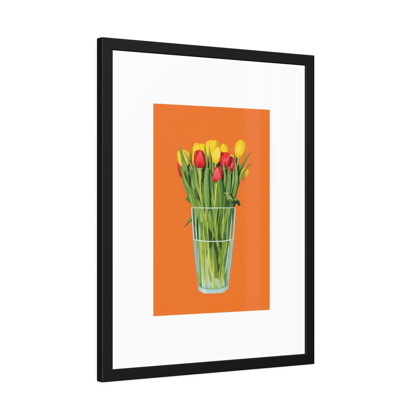 Framed Poster — Colorful Tulip Vase Wall Art (Spring Floral Print)