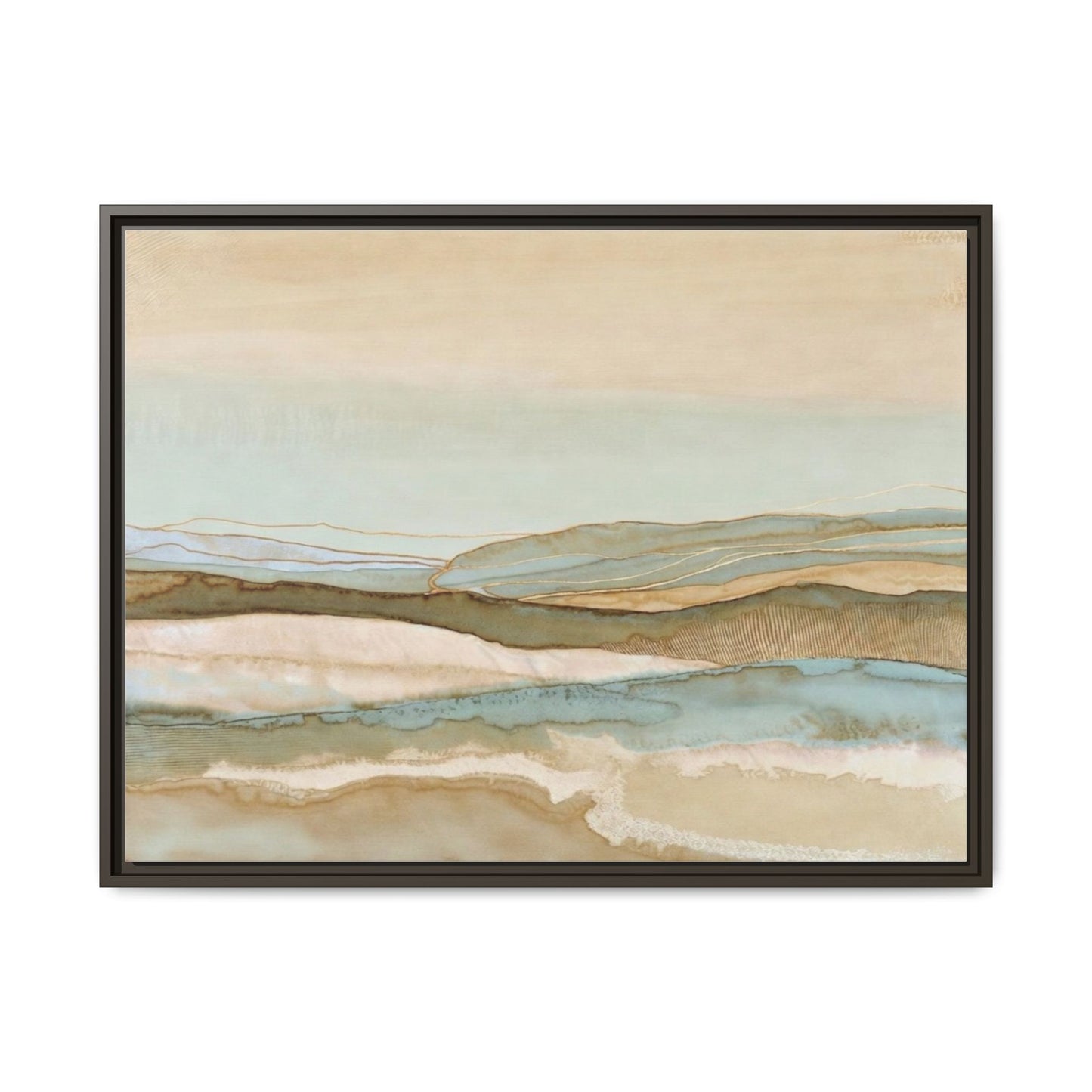 Framed Matte Canvas Coastal Abstract Landscape Wall Art
