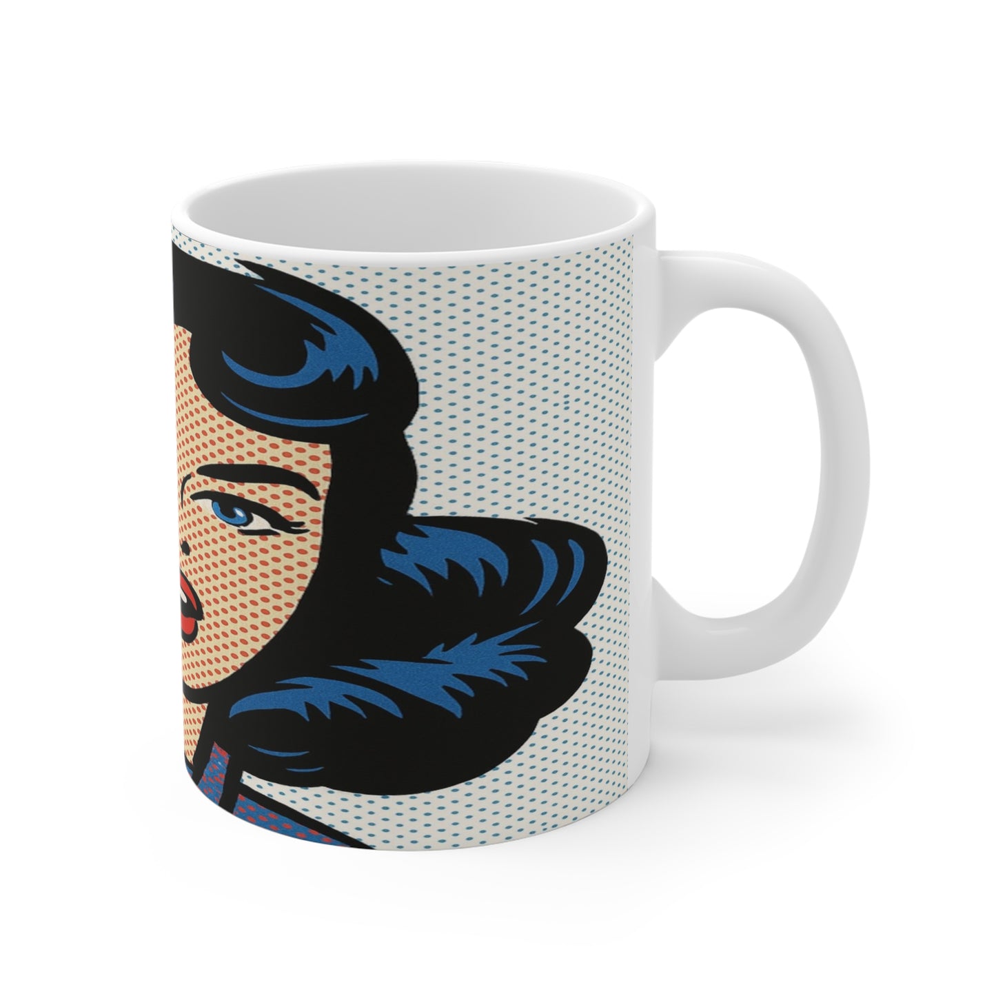Pop Art Woman Coffee Mug — Retro Comic Book Style