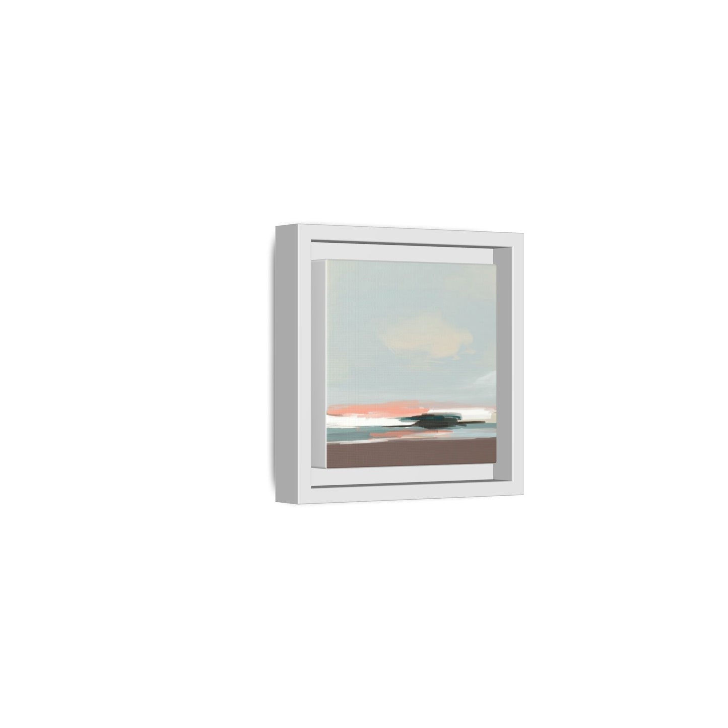 Framed Matte Canvas Print — Soft Coastal Abstract Landscape
