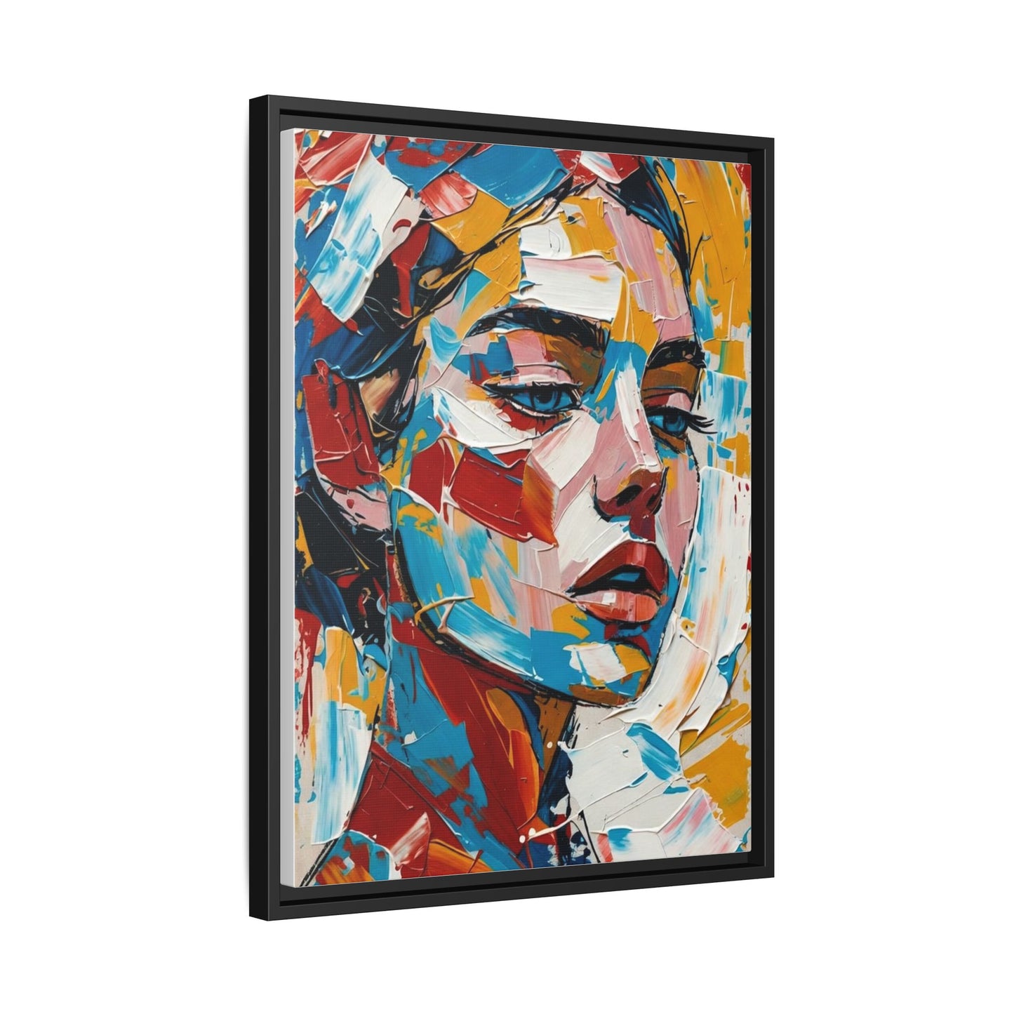 Colorful Abstract Portrait Framed Canvas Print