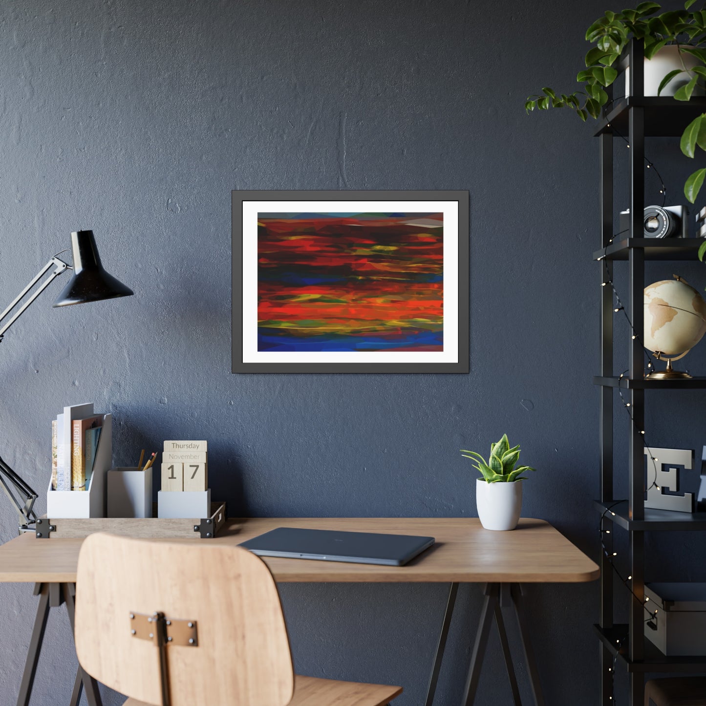 Abstract Sunset Framed Poster — Colorful Modern Wall Art