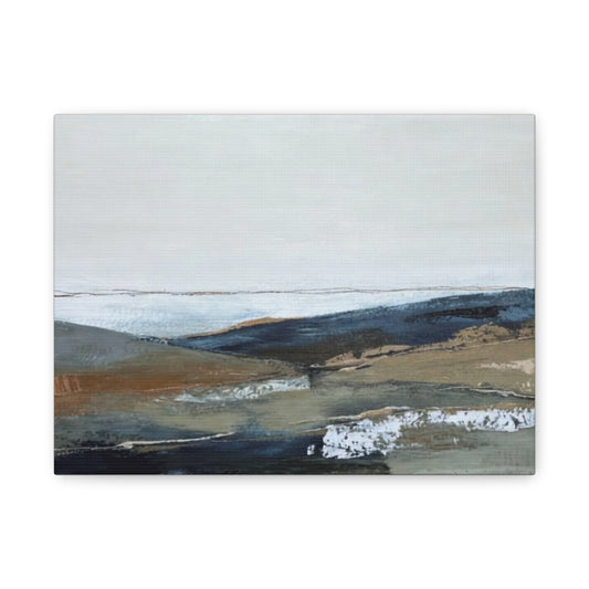 Abstract Coastal Landscape Canvas — Stretched Matte Wall Art