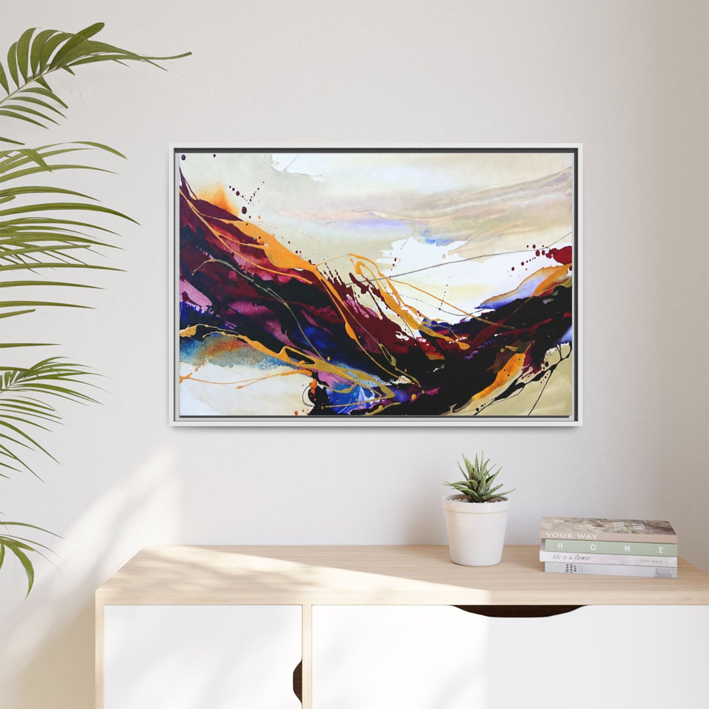 Abstract Flow Matte Canvas Framed Wall Art